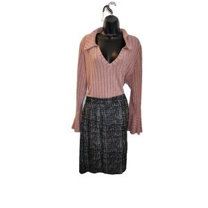 Avenue Black White Textured Pencil Skirt Size 18‎ 20